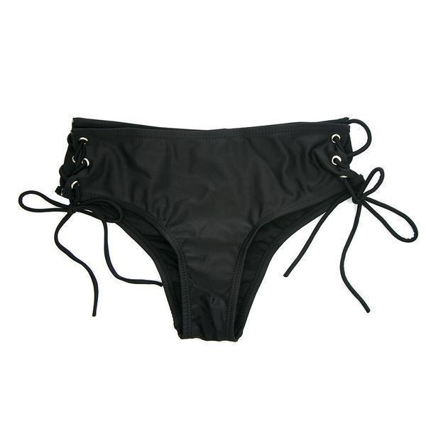 Women's Black Lace-Up Bikini Set