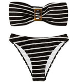 Striped Bandeau Bikini Set