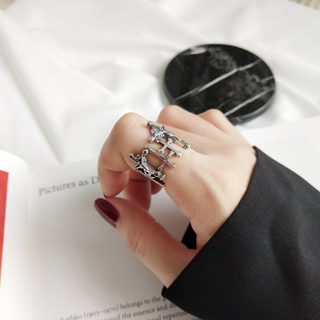 Vintage Love & Redemption Cross Ring
