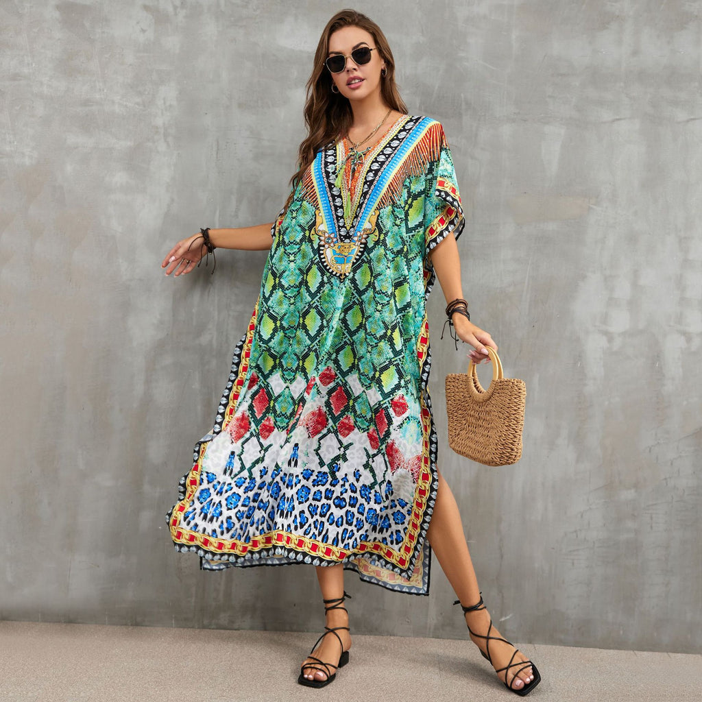 Printed Beach Cover-Up Robe in 16 Colors (21083)