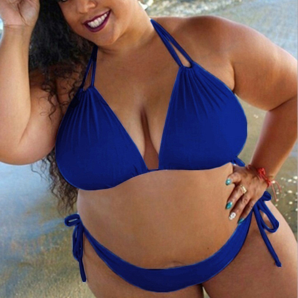 2019 Trendy Plus Size Halter Bikini Swimsuit for Women