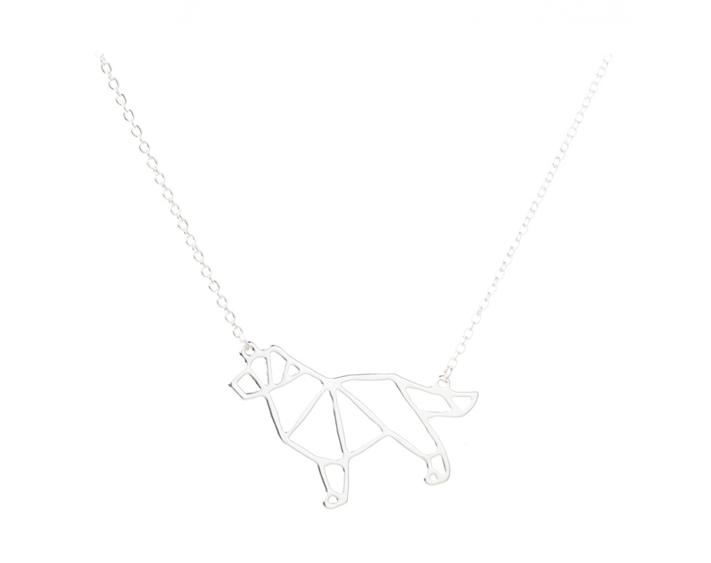 Dog Necklace with Big Tail Design