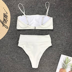 Heart Print High-Waisted Bikini Set