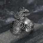 Asgard Handcrafted Adjustable Stainless Steel Bear Paw Ring