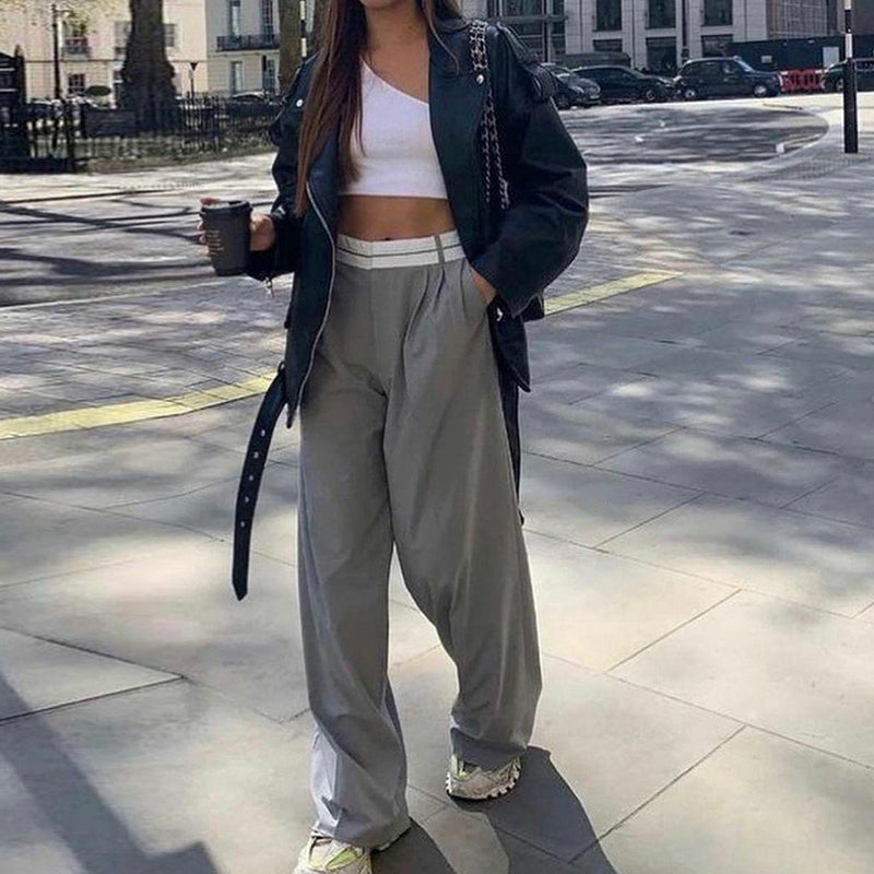 Solid Gray Spring Ladies Sleeveless V Neck Crop Top