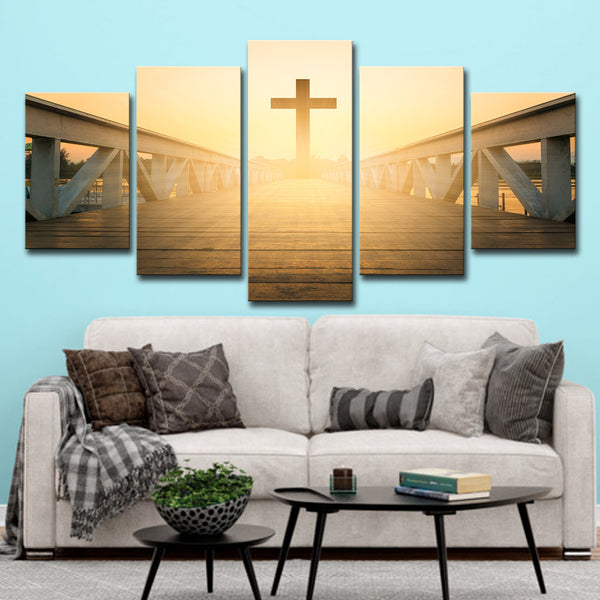 "Arte Mural Transfronterizo - Jesús Sobre el Puente Decoración para el Hogar"