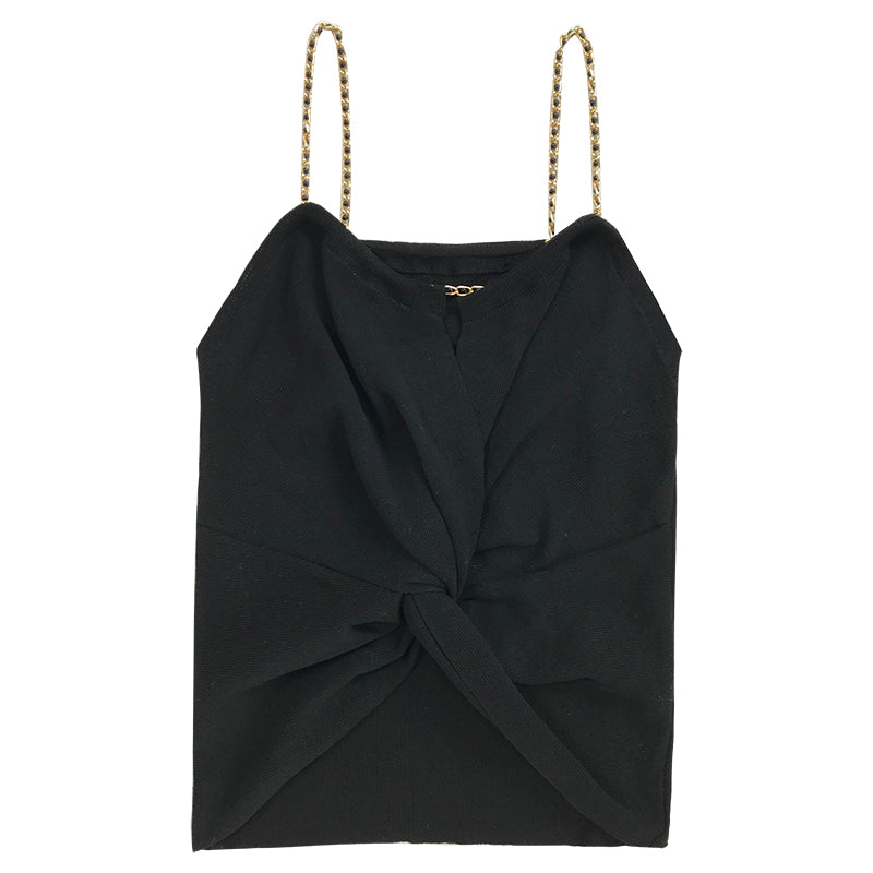 Women's Knotted Chain-Strap Camisole Crop Top
