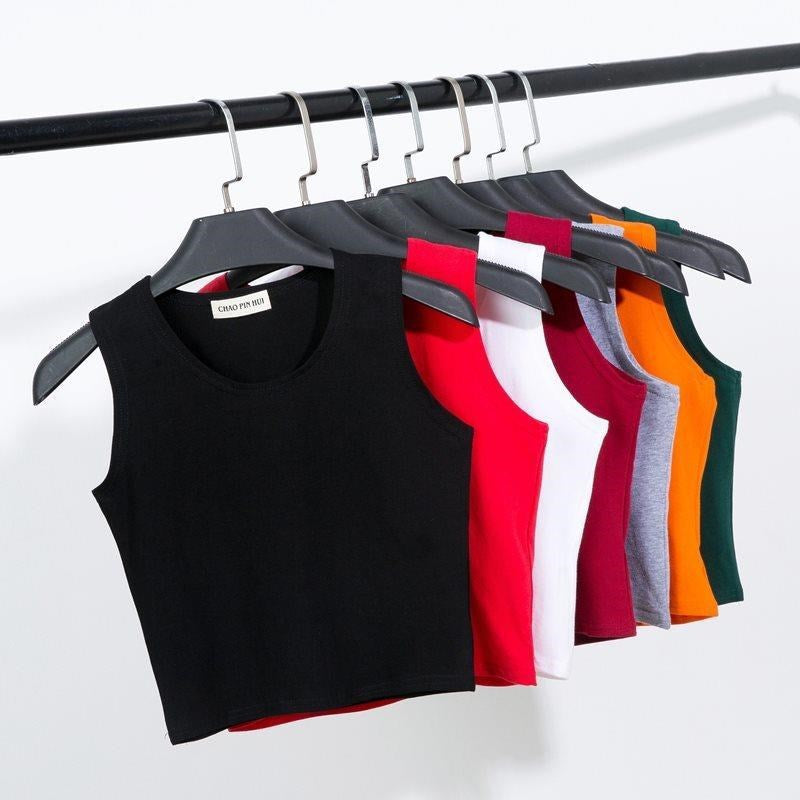 Women's High Waist Crop Tank Top for Yoga and Sports