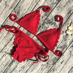 Yellow Scalloped Edge Bikini Set