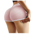 Women's Solid Jacquard Sports Yoga Shorts (Europe & USA)