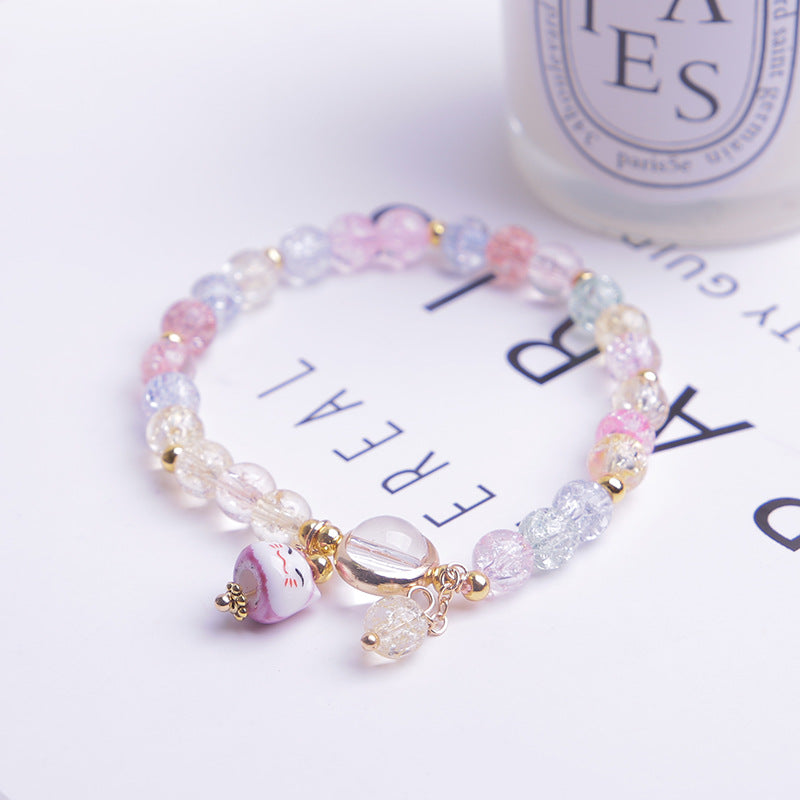 Trendy Summer Cat's Eye Crystal Bracelet for Girls