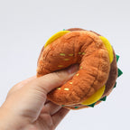 Hamburger Dog Chew Toy with Sound - Durable Plush Pet Toy