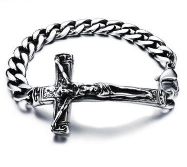 Jesus Cross Bracelet, Titanium Steel Men's Bracelet | Christian Jewelry