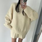 Women's Knit Sweater & High Waist Shorts Set