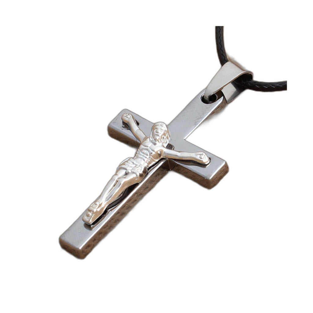 Jesus Cross Pendant in Titanium Steel Necklace | Christian Jewelry