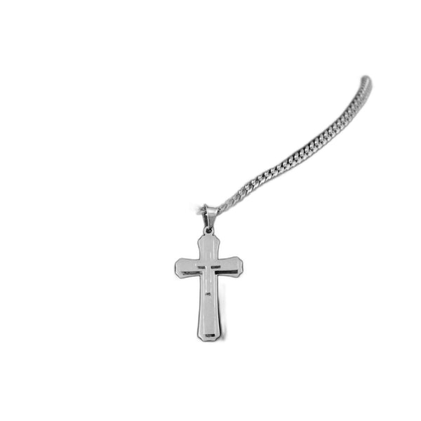 Men's Cross Pendant Steel Chain Necklace | Christian Jewelry