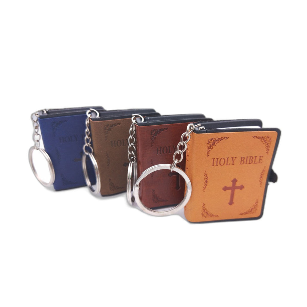 Mini Leather Bible Keychain - main