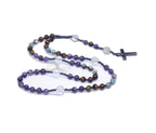 Rosary Necklace with Amethyst and Tiger Eye Stones | Christian Jewelry