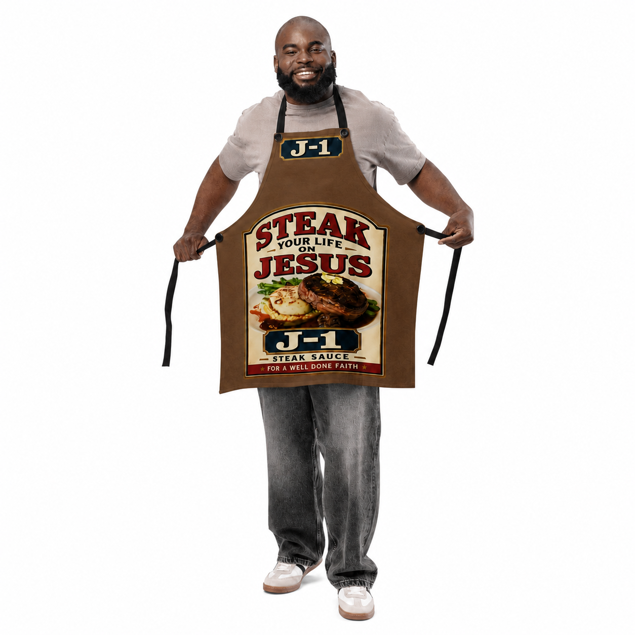 Steak Your Life On Jesus Christian Apron | Funny Kitchen Apron