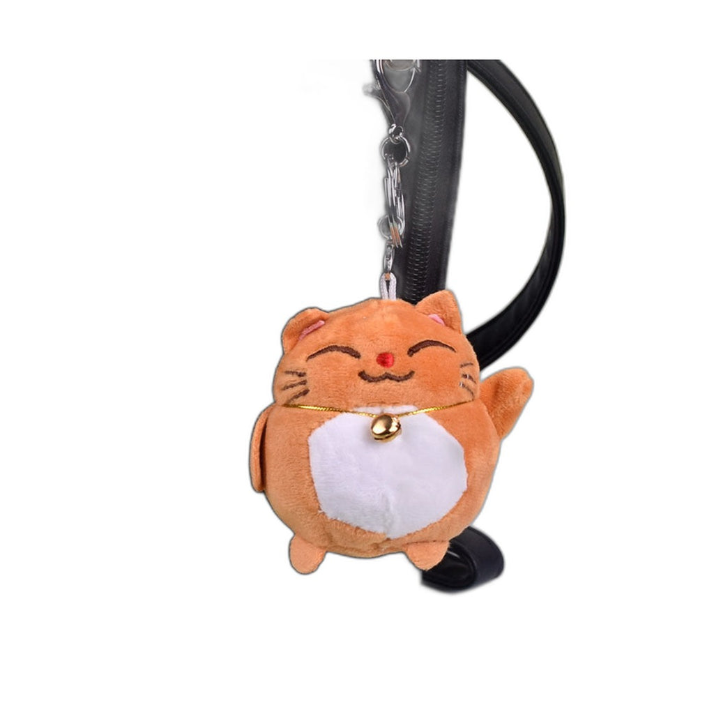 Cute Plush Cat Keychain and Lucky Cat Bag Charm | Accessory - White powder / 8cm (Amazon swatch)