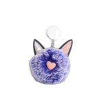 Fuzzy Pom Pom Keychain with Cat Ear Bag Charm | Accessory - Frosting blue / 8CM hair ball (Amazon swatch)