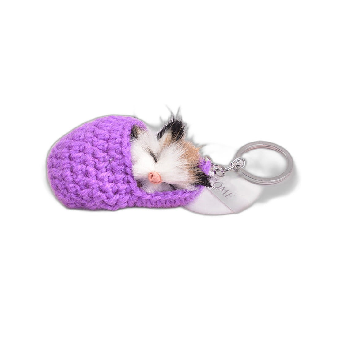 Sleepy Cat Plush Keychain Bag Pendant - Creative Design | Accessory - Violet / 5cmx8cm (Amazon swatch)